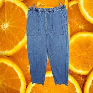 Lauren Jeans Denim Draw String Elastic Waist Jeans Size Large‎